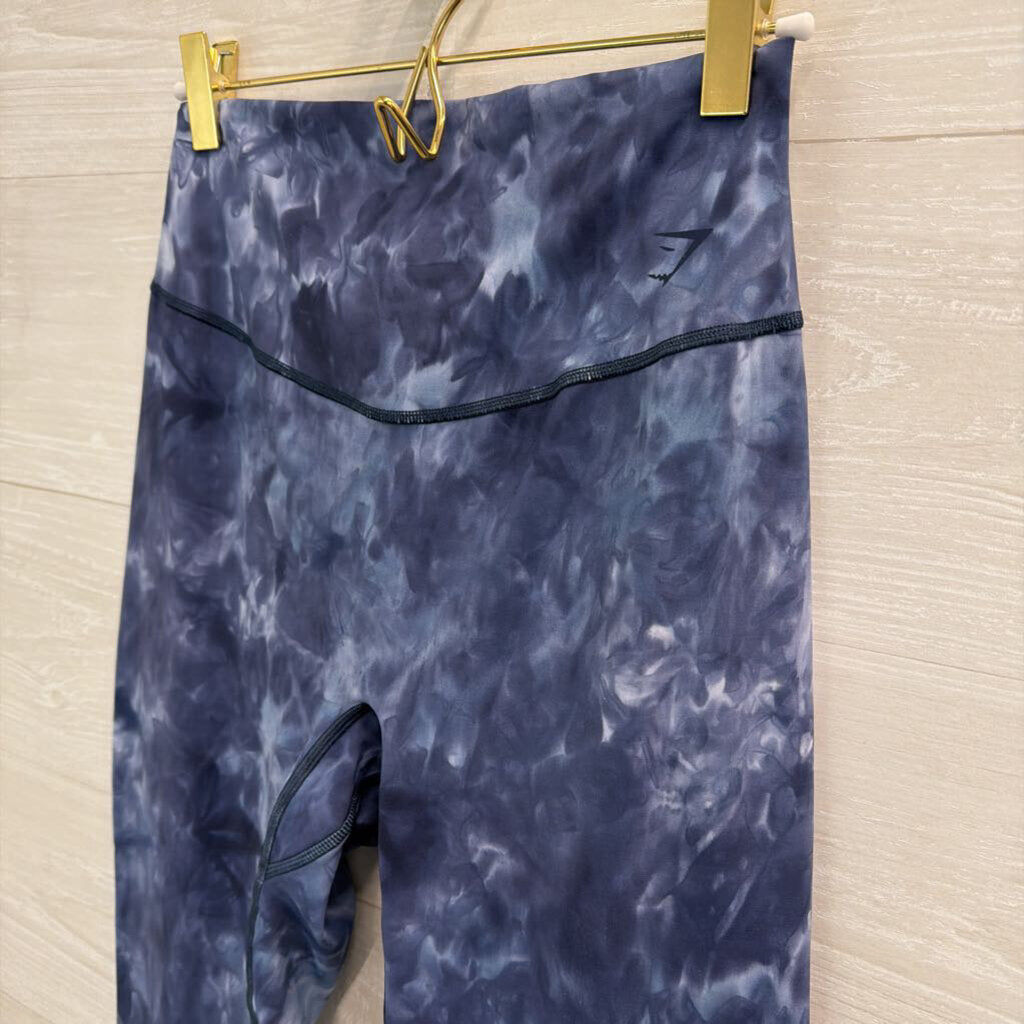 GymShark Blue Tie Dye Print Leggings Large