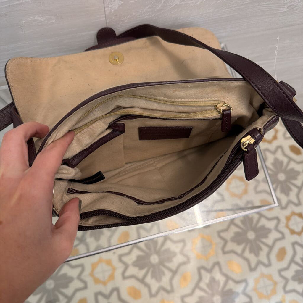 Etienne Aigner Burgundy Leather Shoulder Purse