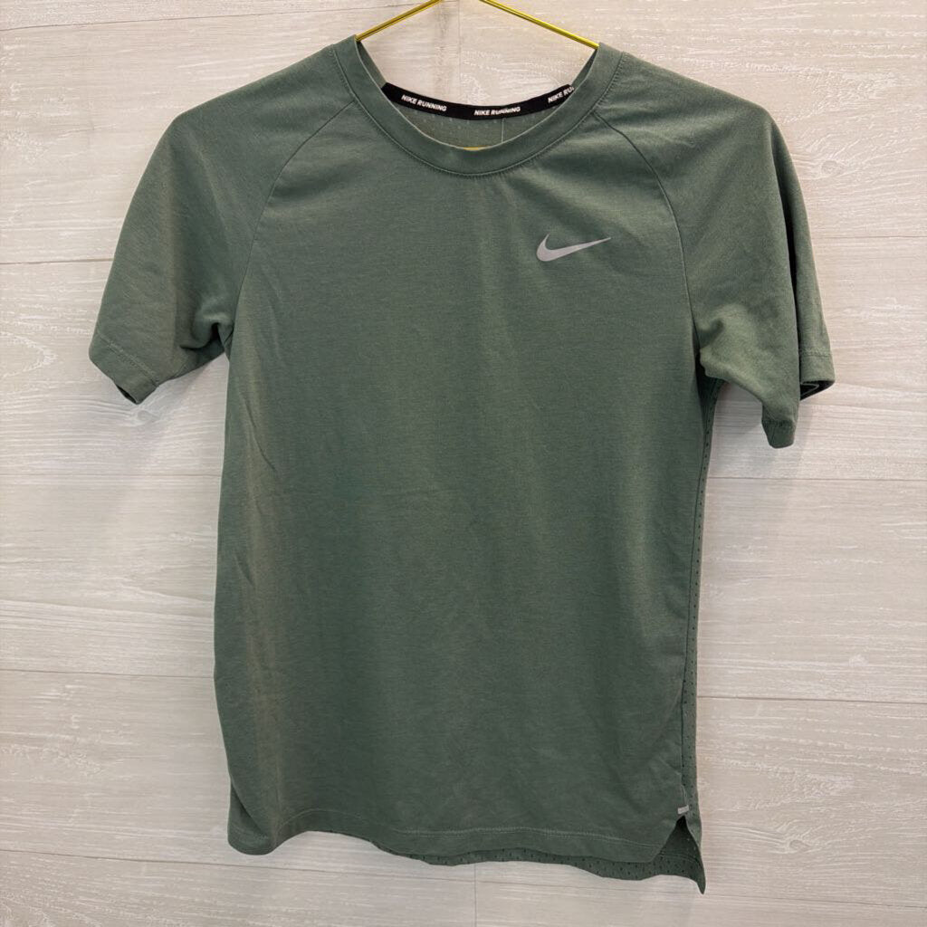 Nike Green Short Sleeve Running Athletic Top Extra Small