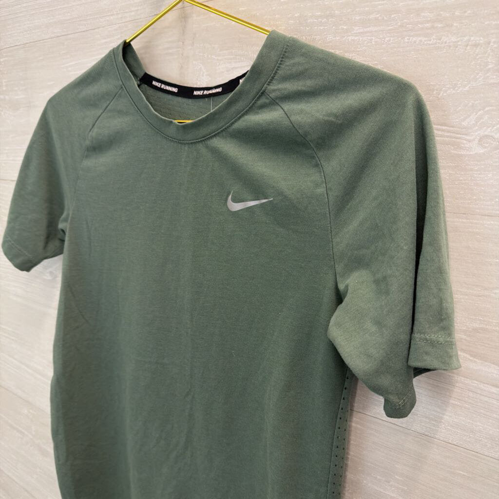 Nike Green Short Sleeve Running Athletic Top Extra Small