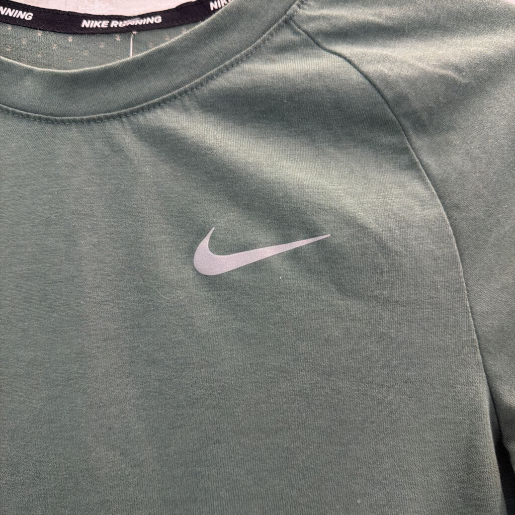 Nike Green Short Sleeve Running Athletic Top Extra Small