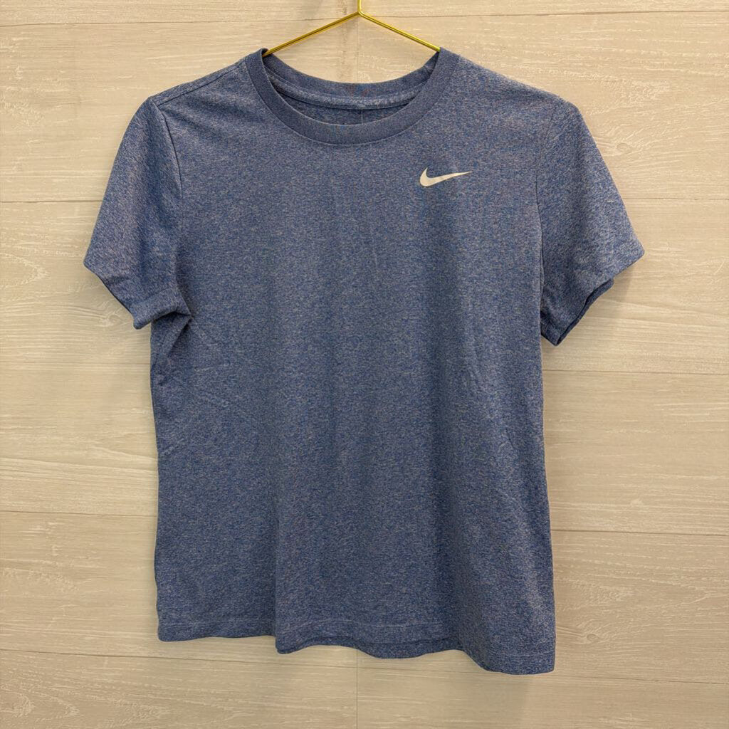 Nike Heathered Blue Short Sleeve Athletic Top Medium