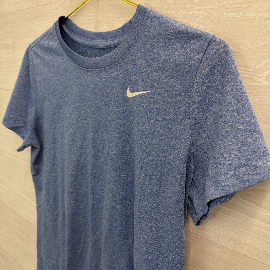 Nike Heathered Blue Short Sleeve Athletic Top Medium