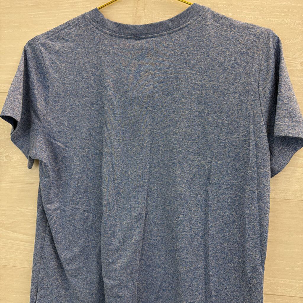 Nike Heathered Blue Short Sleeve Athletic Top Medium
