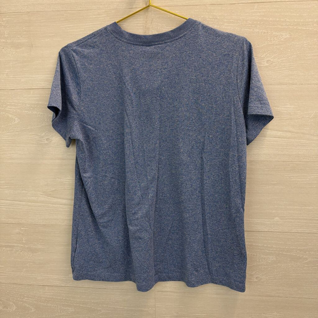 Nike Heathered Blue Short Sleeve Athletic Top Medium