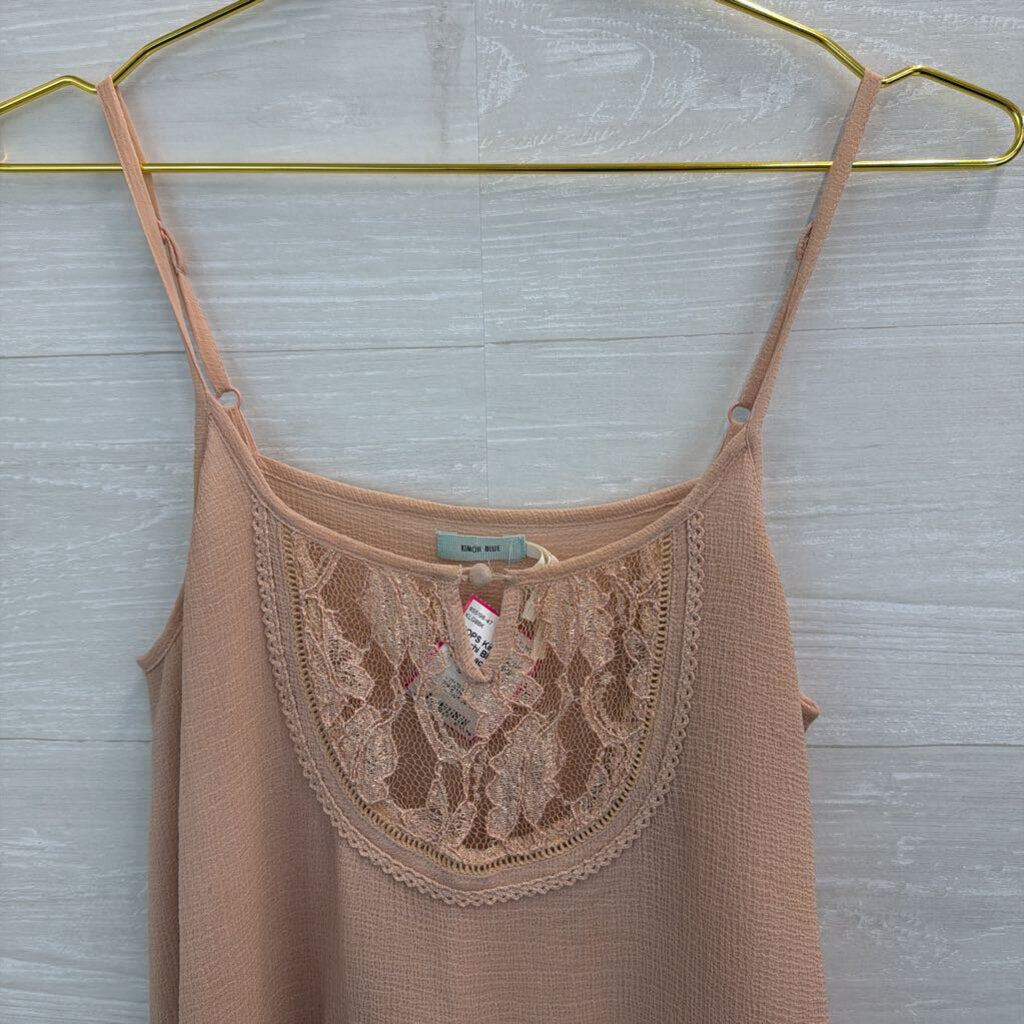 Kimchi Blue Blush Pink Lace Detail Tank Top Small