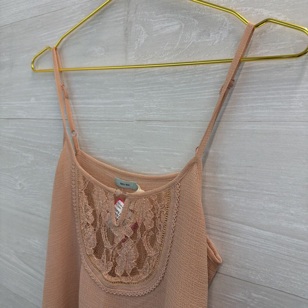 Kimchi Blue Blush Pink Lace Detail Tank Top Small