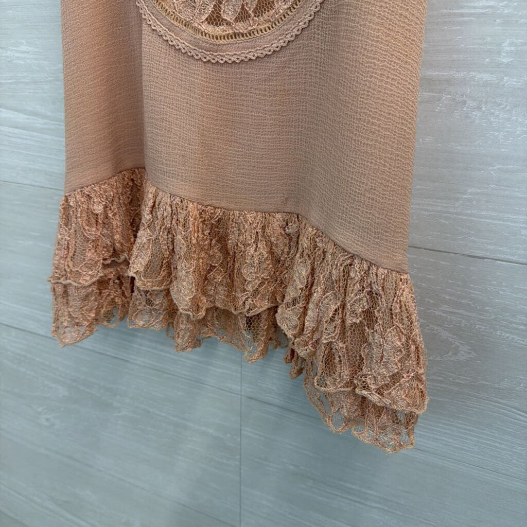 Kimchi Blue Blush Pink Lace Detail Tank Top Small