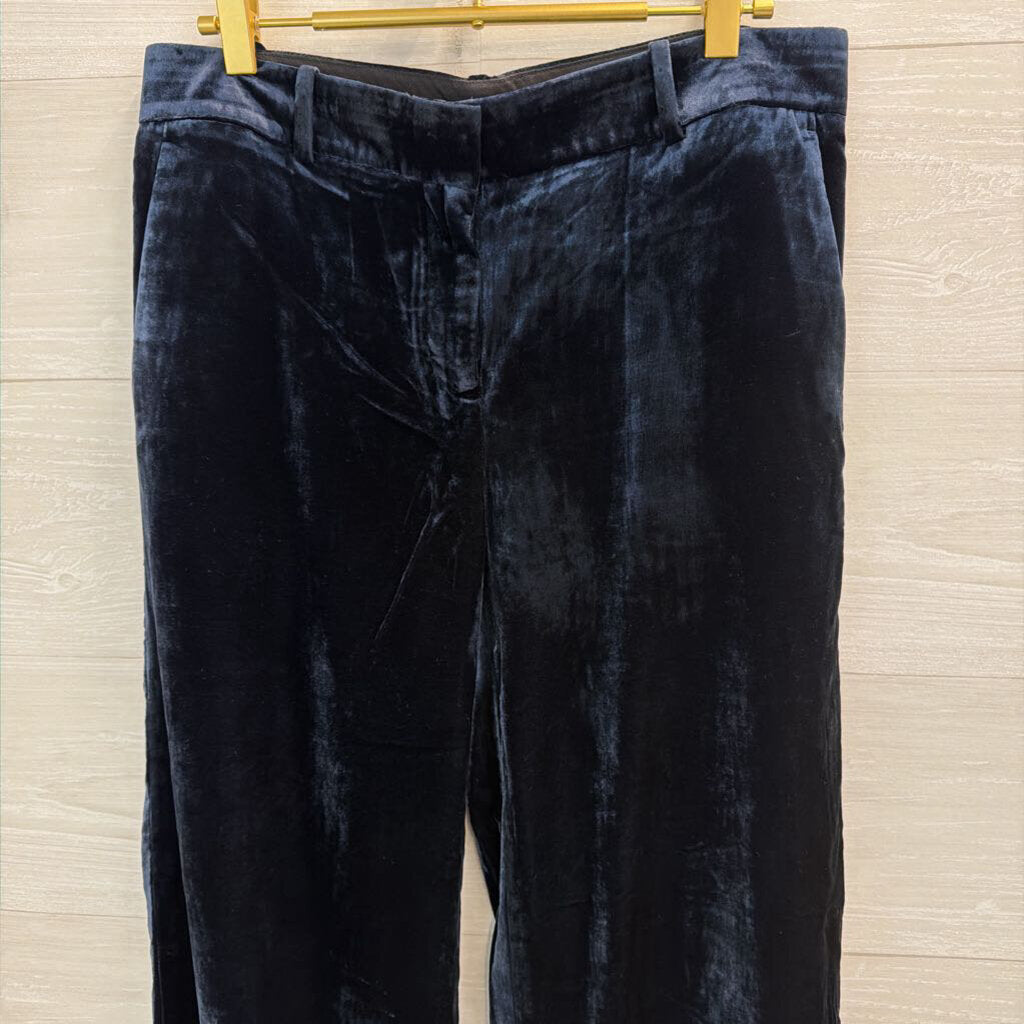 Ann Taylor Navy Velvet Wide Leg Pants 4