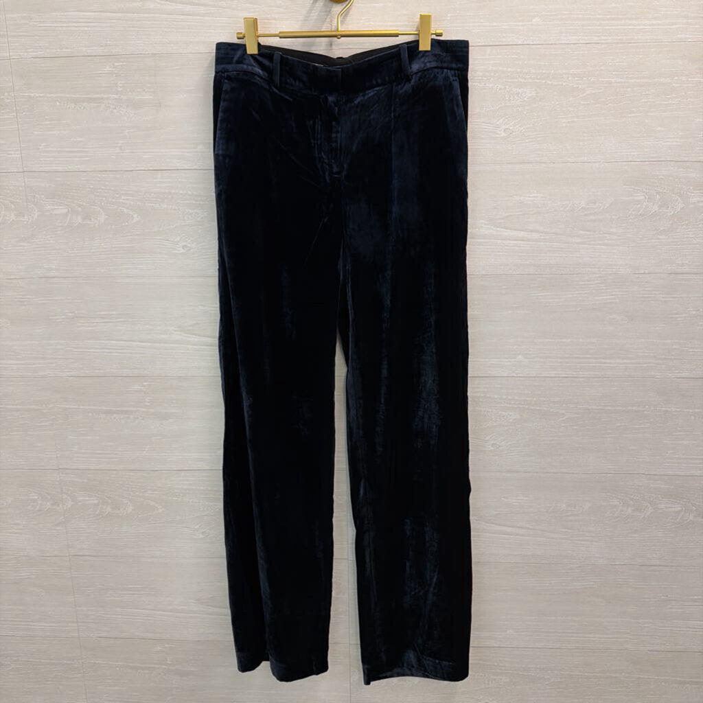 Ann Taylor Navy Velvet Wide Leg Pants 4