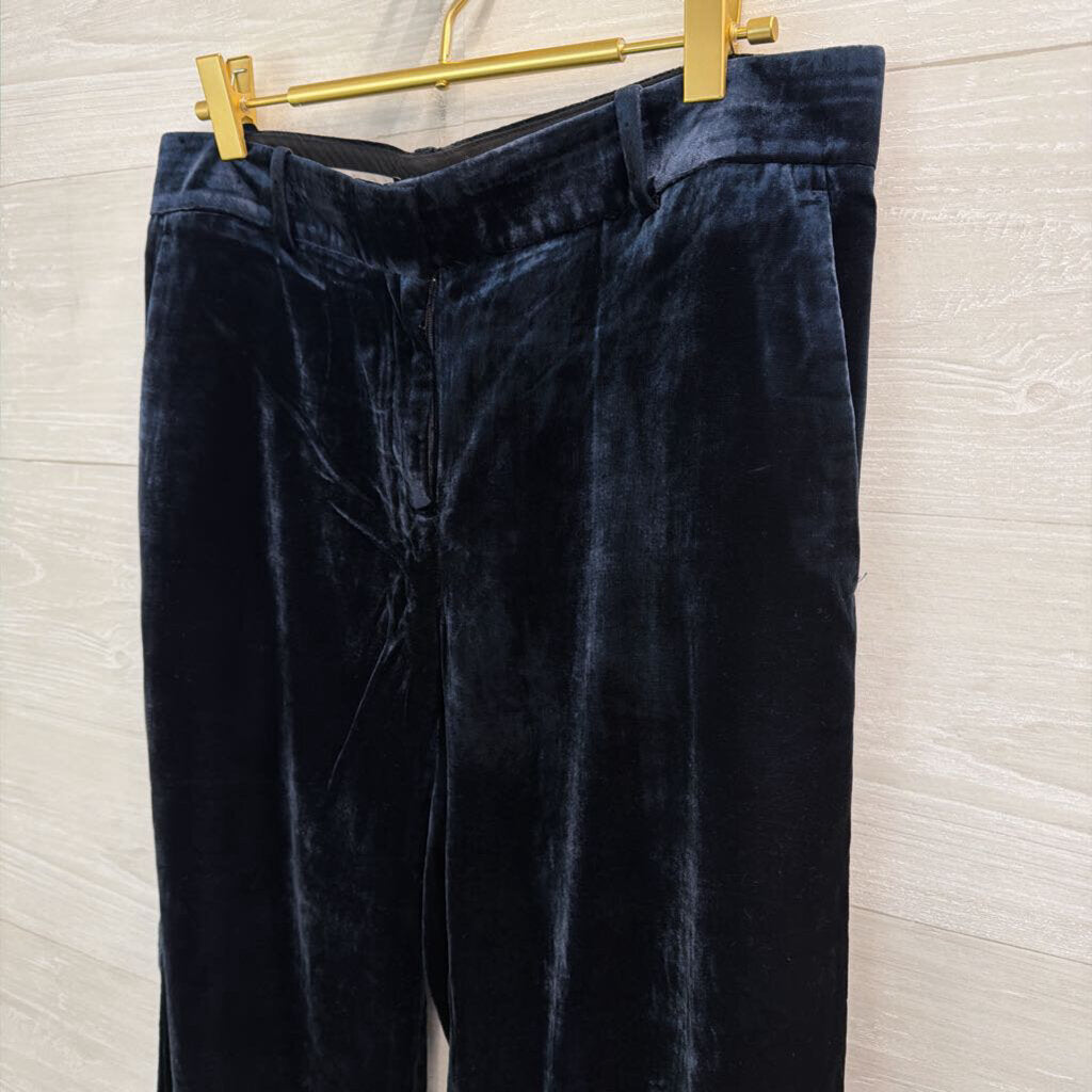 Ann Taylor Navy Velvet Wide Leg Pants 4