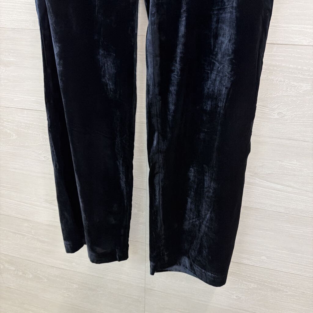 Ann Taylor Navy Velvet Wide Leg Pants 4