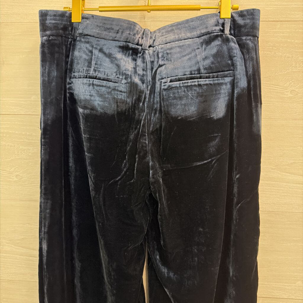 Ann Taylor Navy Velvet Wide Leg Pants 4