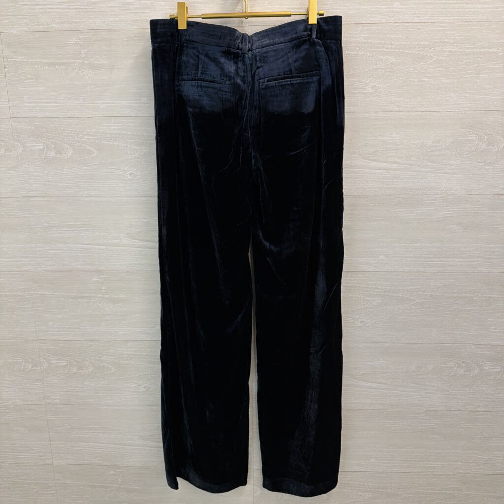 Ann Taylor Navy Velvet Wide Leg Pants 4