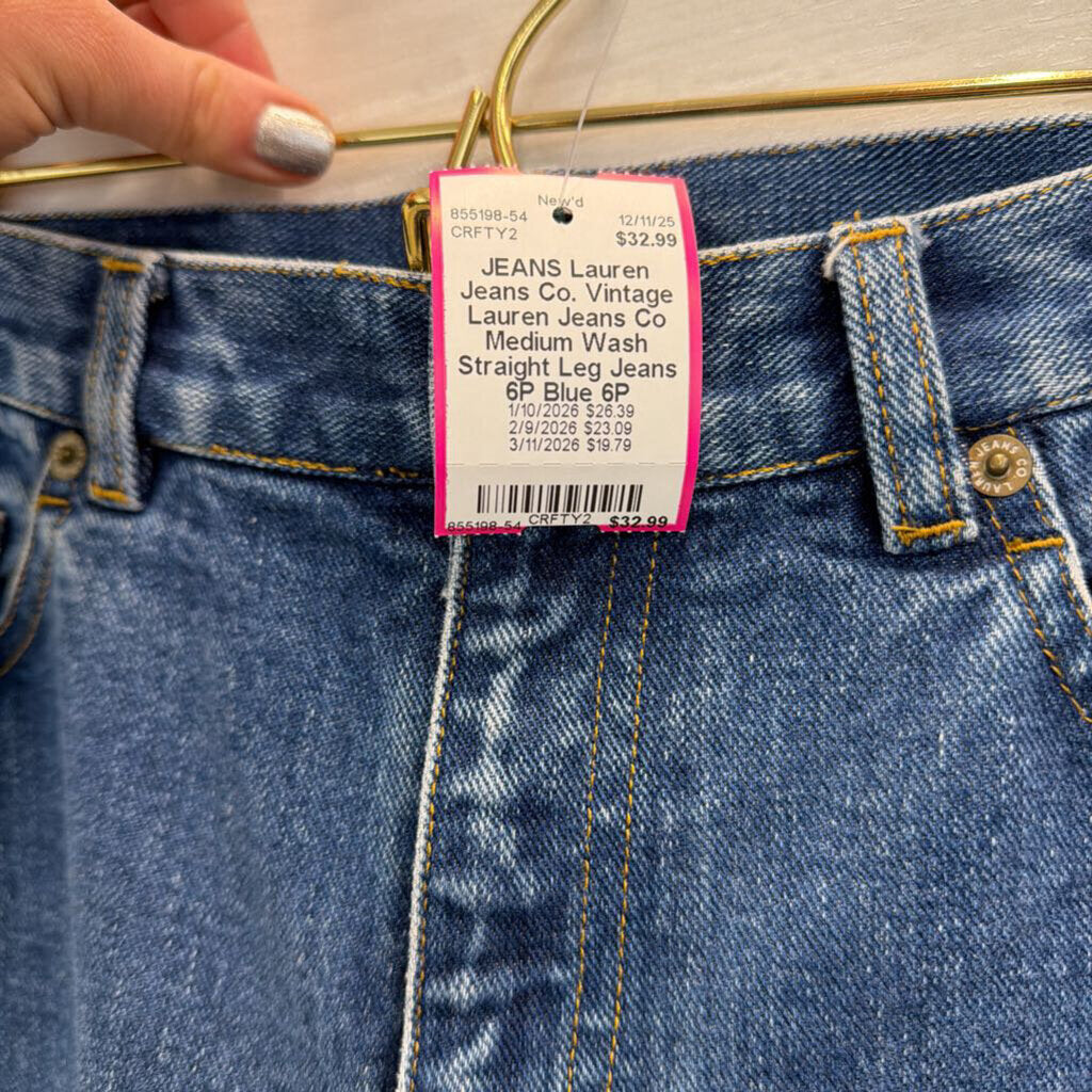 Vintage Lauren Jeans Co Medium Wash Straight Leg Jeans 6P