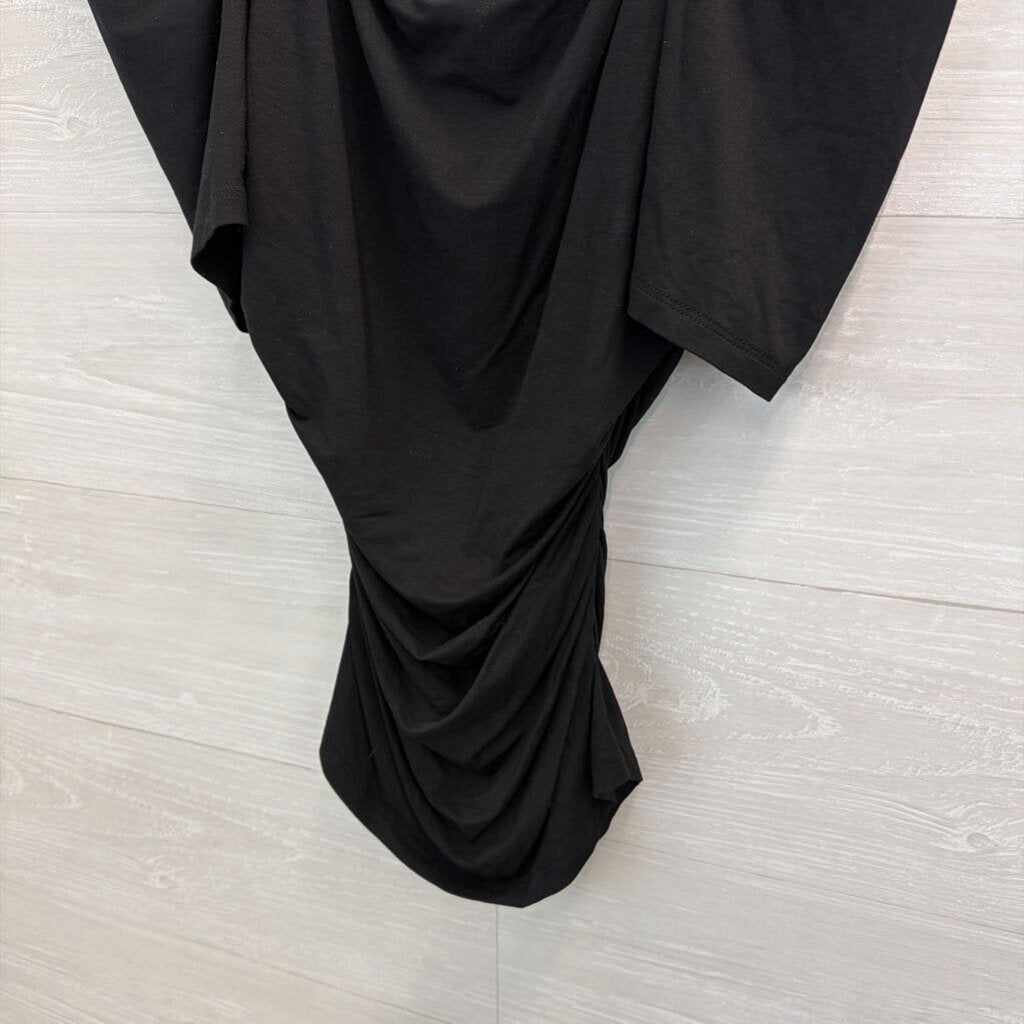 Frame Black Short Puff Sleeve Ruched Top Medium