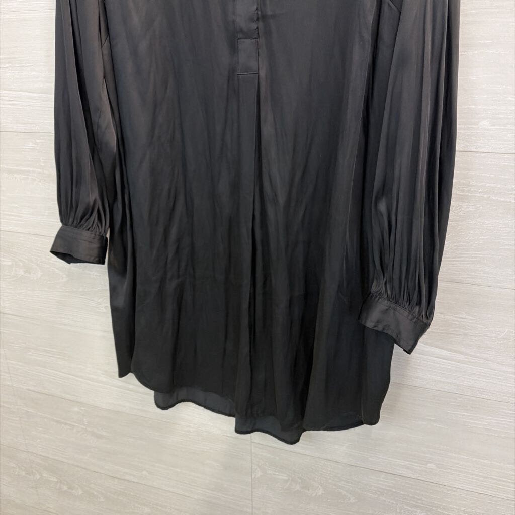 H&M Black Silky Long Sleeve Dress Large