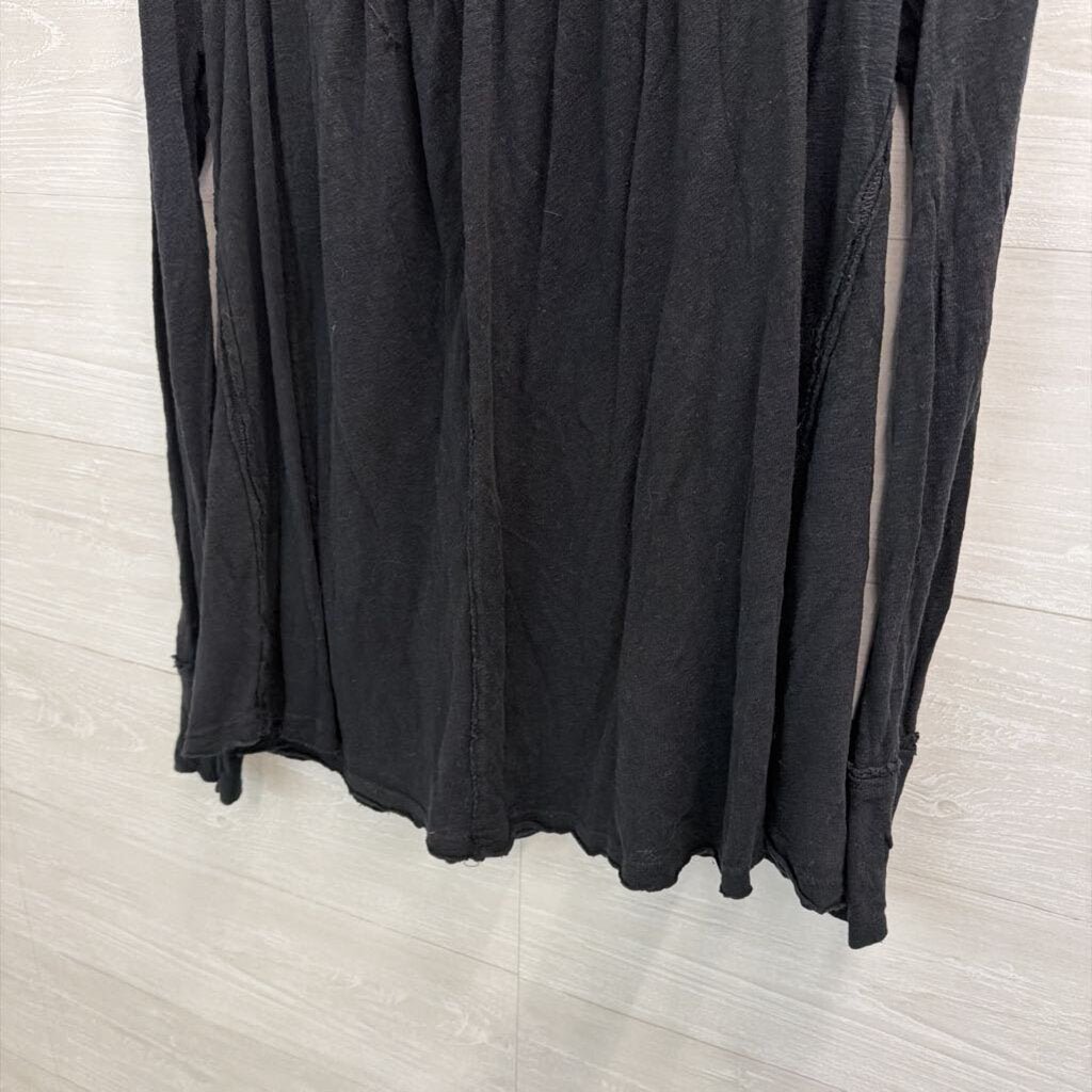 We The Free Black Long Sleeve Henley Top Medium