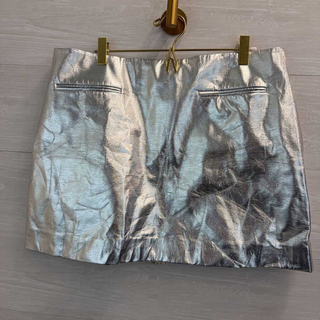 J Crew Metallic Silver Mini Skirt 12