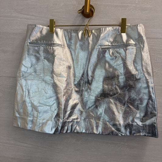 J Crew Metallic Silver Mini Skirt 12