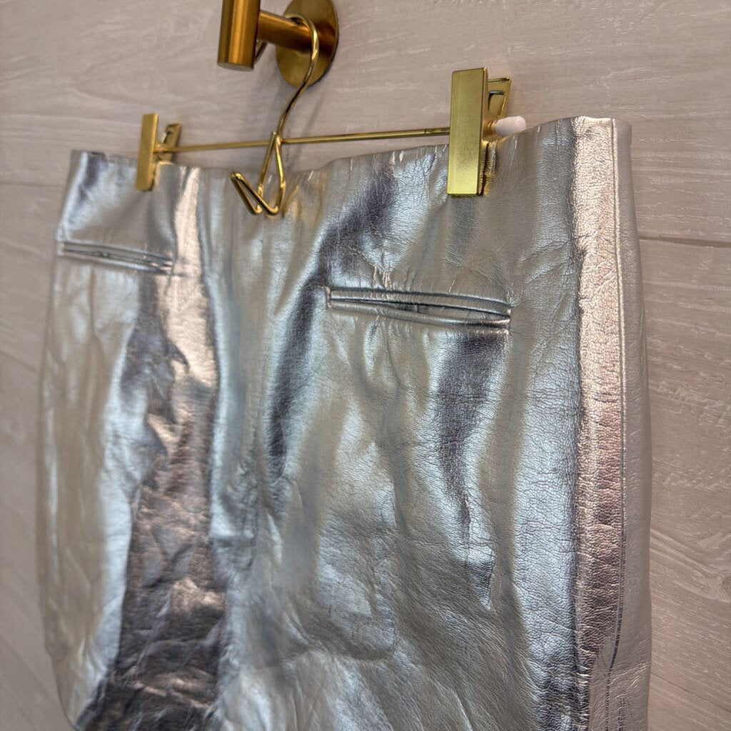 J Crew Metallic Silver Mini Skirt 12