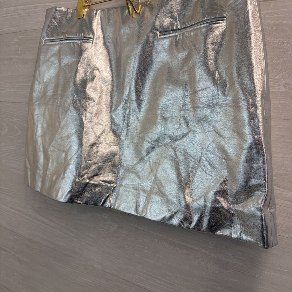 J Crew Metallic Silver Mini Skirt 12