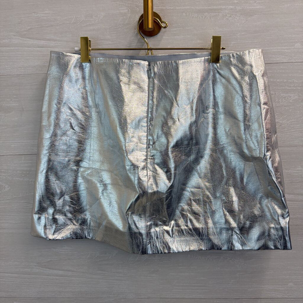 J Crew Metallic Silver Mini Skirt 12