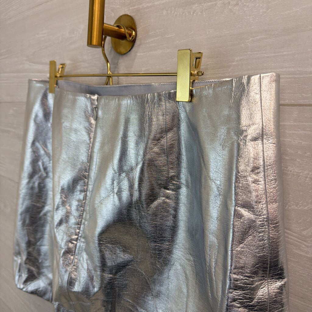 J Crew Metallic Silver Mini Skirt 12