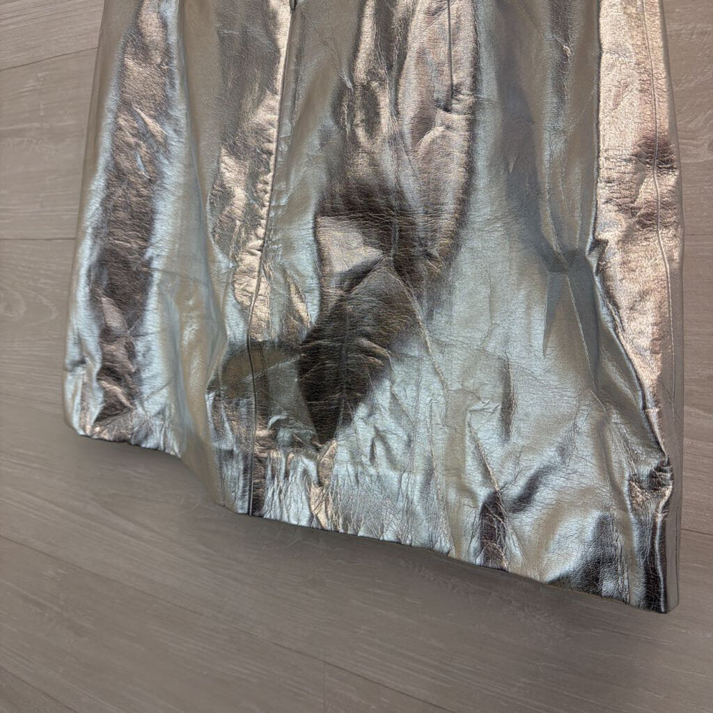J Crew Metallic Silver Mini Skirt 12