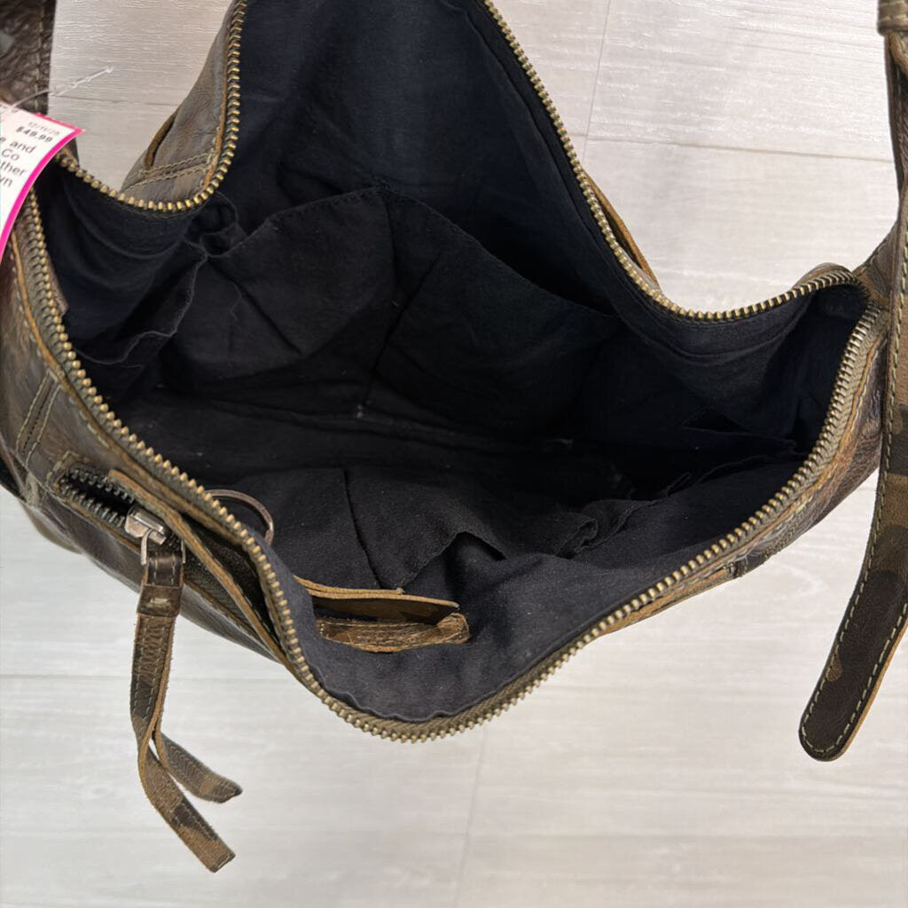 Frye and Co Brown Print Leather Jolie Purse