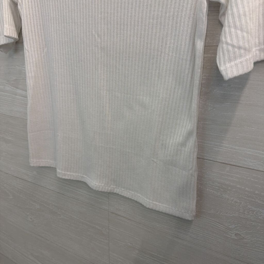 Banana Republic White Ribbed Short Sleeve Top Small