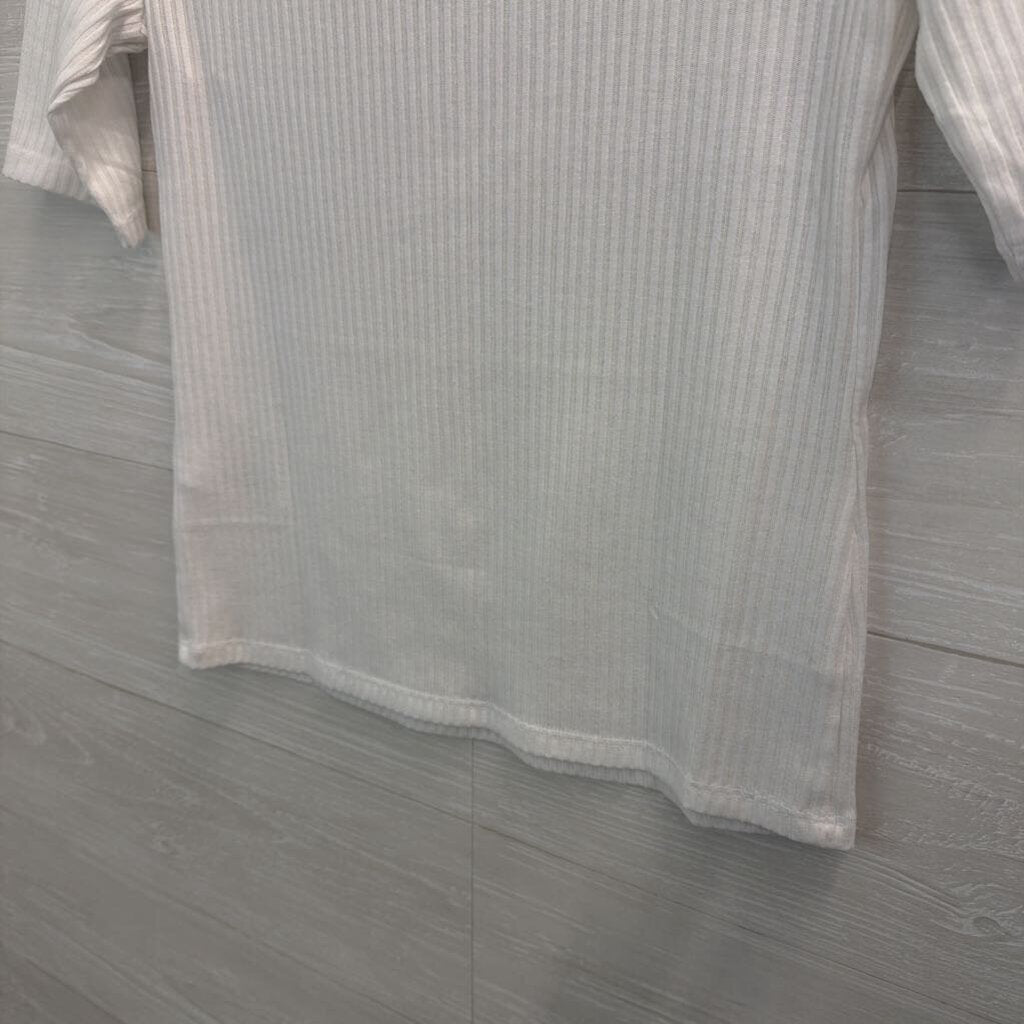 Banana Republic White Ribbed Short Sleeve Top Small