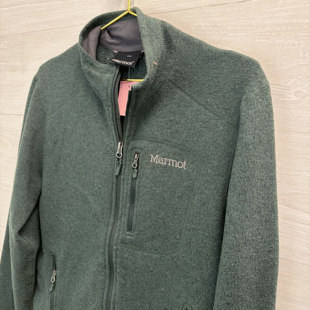 Marmot Green Fleece Zip Up Jacket Small