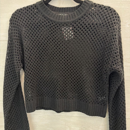 FCT With Love Black Open Knit Cropped Sweater Small