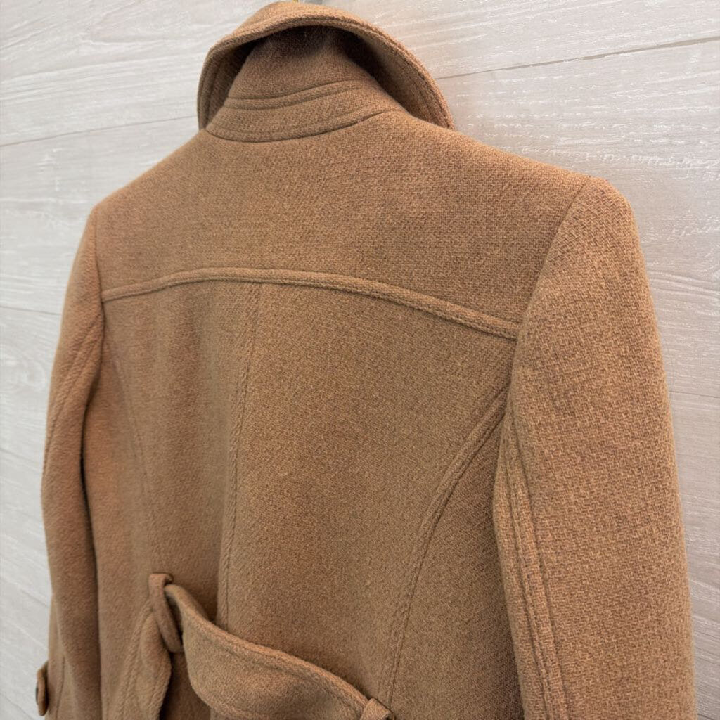 J Crew Brown Stadium Cloth Long Button Front Jacket 4