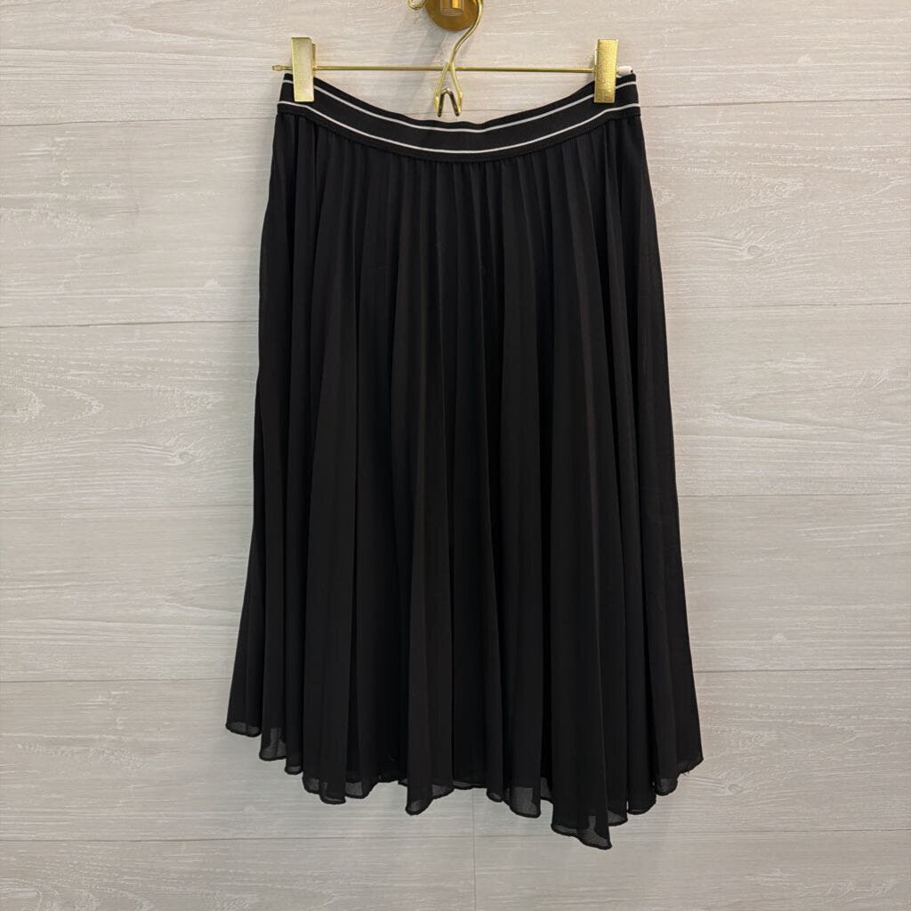 Paper Moon Black Pleated Midi Skirt Medium