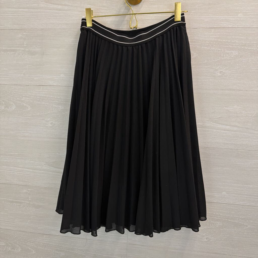 Paper Moon Black Pleated Midi Skirt Medium