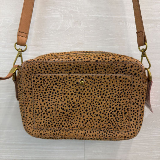 Madewell Brown/ Black Dotted Calf Hair The Transport Camera Purse