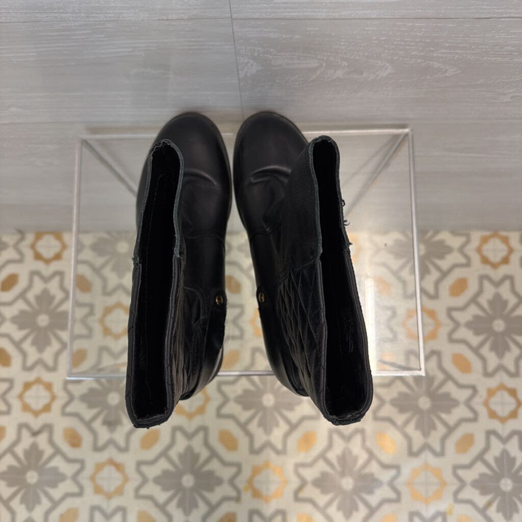 Kenneth Cole Black Leather Perfect Tri Moto Boots 9