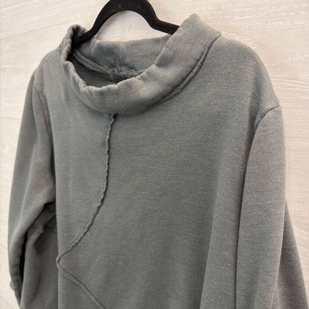 Chalet et Ceci Green Mock Neck Cropped Pullover Extra Large