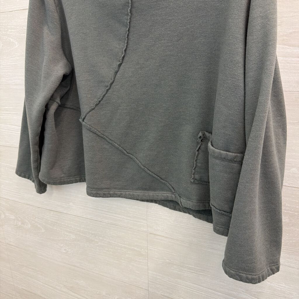 Chalet et Ceci Green Mock Neck Cropped Pullover Extra Large