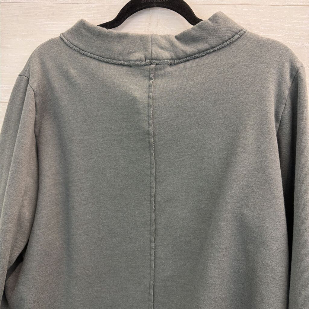 Chalet et Ceci Green Mock Neck Cropped Pullover Extra Large