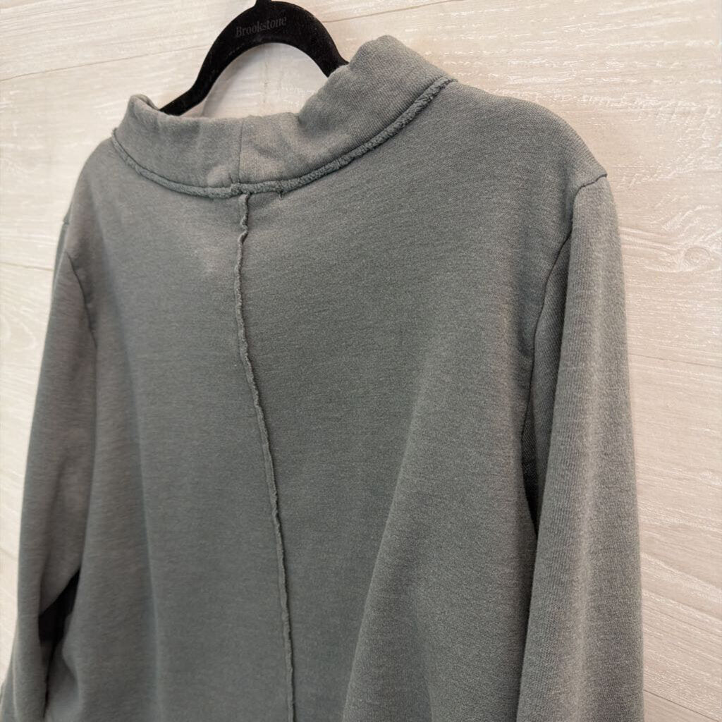 Chalet et Ceci Green Mock Neck Cropped Pullover Extra Large