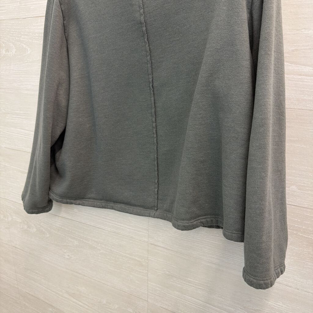 Chalet et Ceci Green Mock Neck Cropped Pullover Extra Large