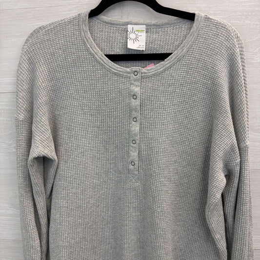 Offline by Aerie Grey Waffle Knit Henley Long Sleeve Top Extra Small