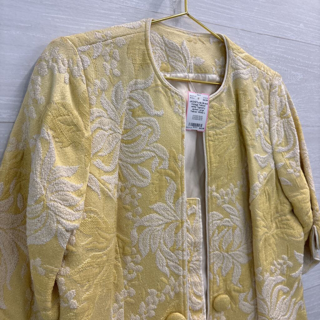 Vintage Yellow/ white Tapestry Jacket Large