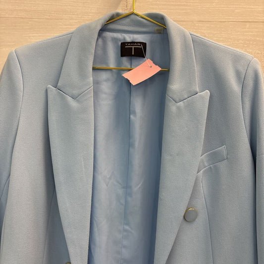 Tahari Blue Double Breasted Open Front Blazer Jacket Large