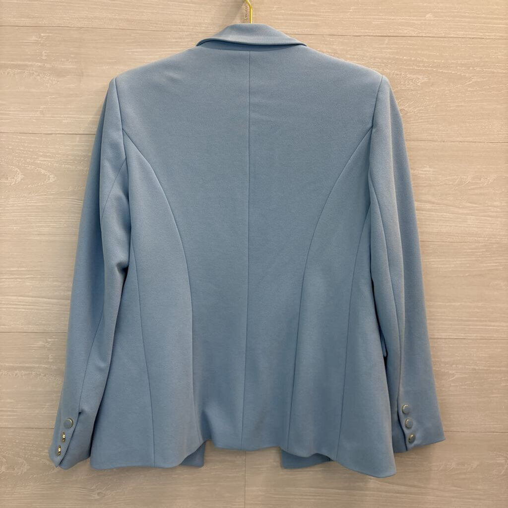 Tahari Blue Double Breasted Open Front Blazer Jacket Large