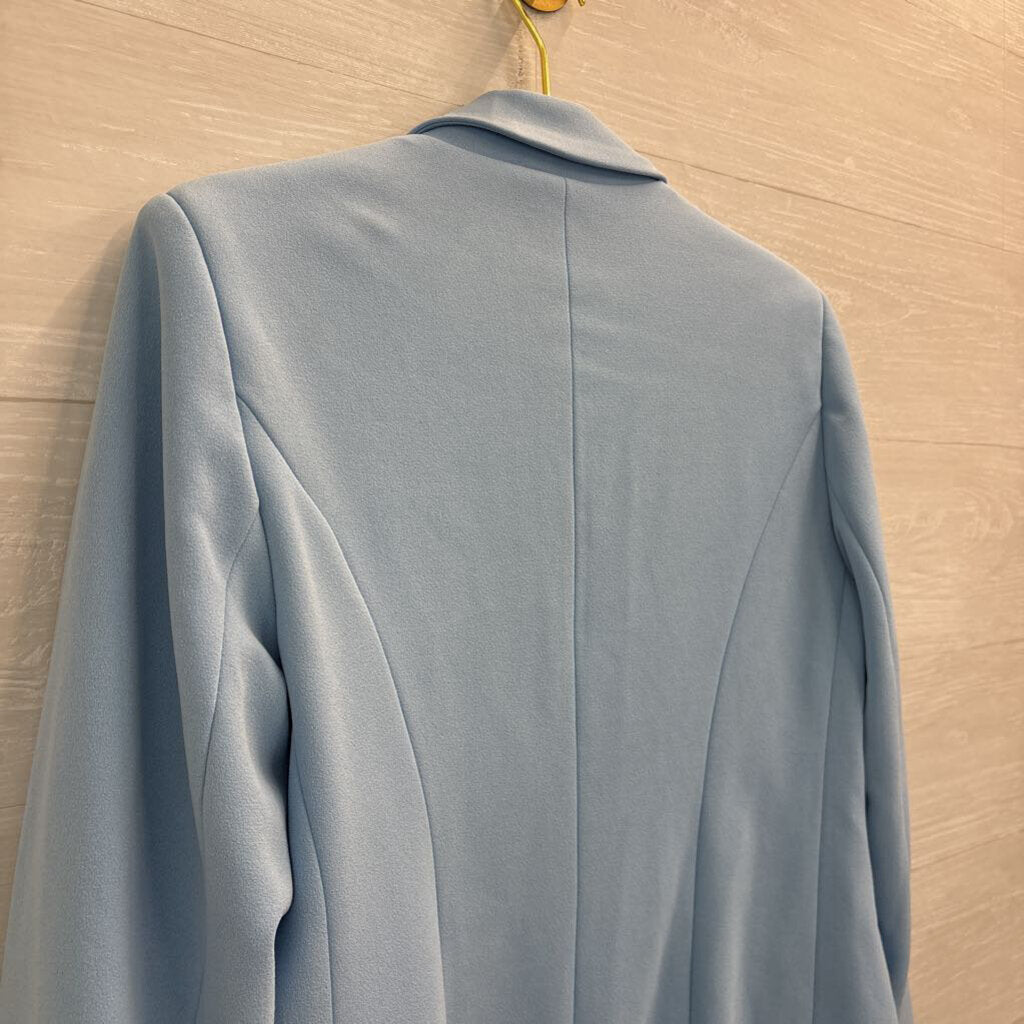 Tahari Blue Double Breasted Open Front Blazer Jacket Large