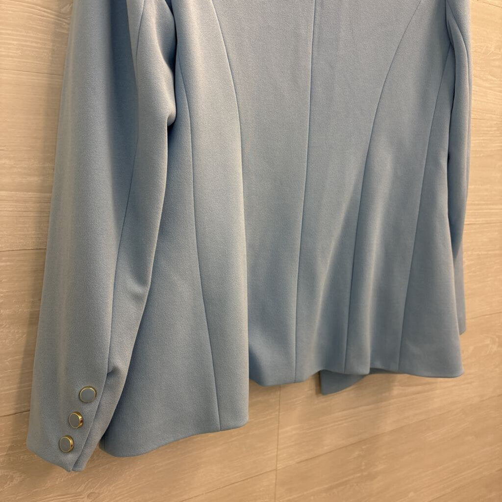 Tahari Blue Double Breasted Open Front Blazer Jacket Large